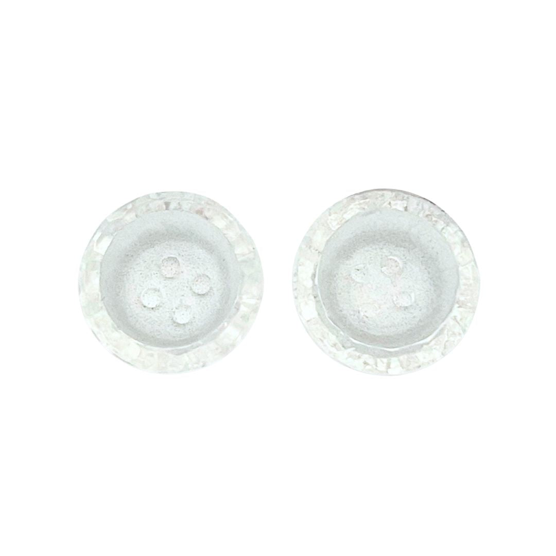 18mm Round Clear Glass Button, Dome shape, pack of 2