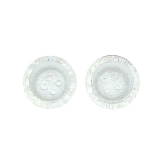 18mm Round Clear Glass Button, Dome shape, pack of 2