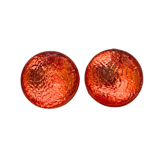 18mm Round Domed Glass Cabochon Orange