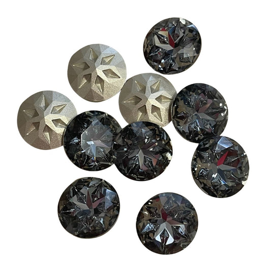 18mm Round Meteorite Crystal Rhinestone Black Diamond