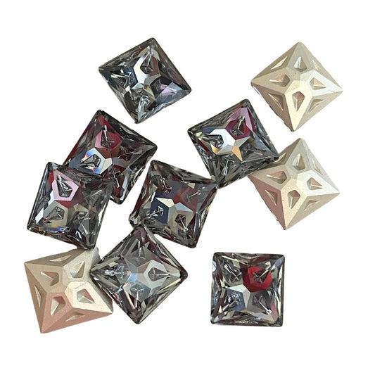 18mm Square Meteorite Crystal Rhinestone Black Diamond