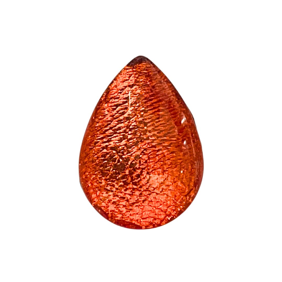 18mm x 25mm Teardrop Domed Glass Cabochon Orange