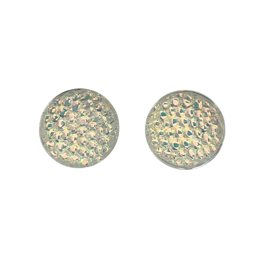 18mm Round x 7mm high Dome Glass Cabochon Metallic Bubbles
