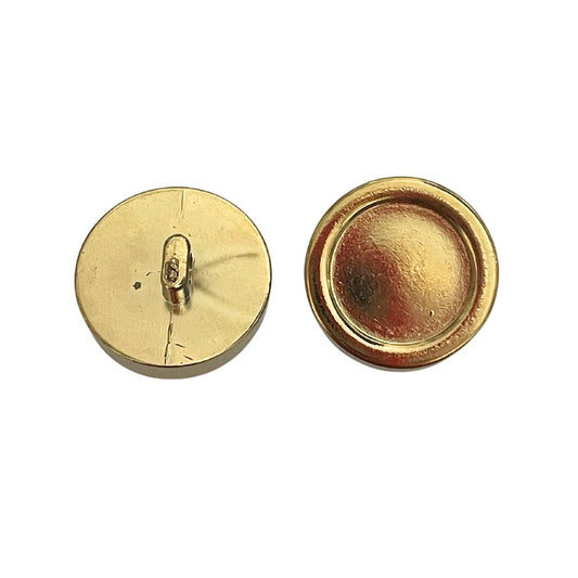 20mm Button With Shank, Gold Look, pack of 2
