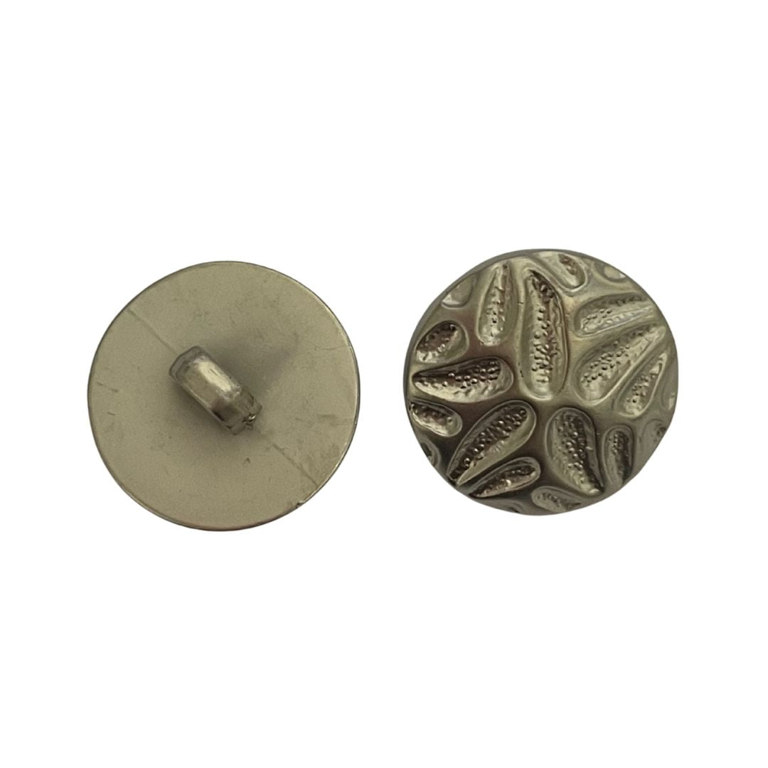 20mm Metal Look Button with Shank, pack of 2