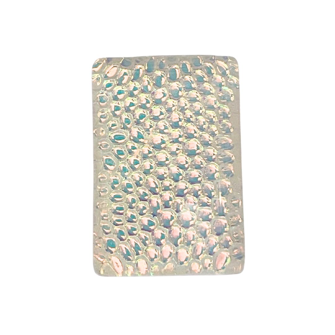 20mm x 30mm Rectangle Dome Glass Cabochon Metallic Bubbles