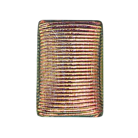 20mm x 30mm Rectangle Domed Glass Cabochon Hologram Golden Stripe