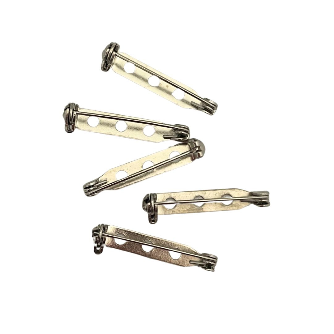 Brooch Back Finding, 25mm, sew or glue on, Nickel