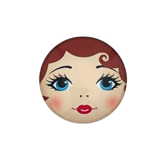 Dolls Face Betty 25mm Round Dome Glass Cabochon