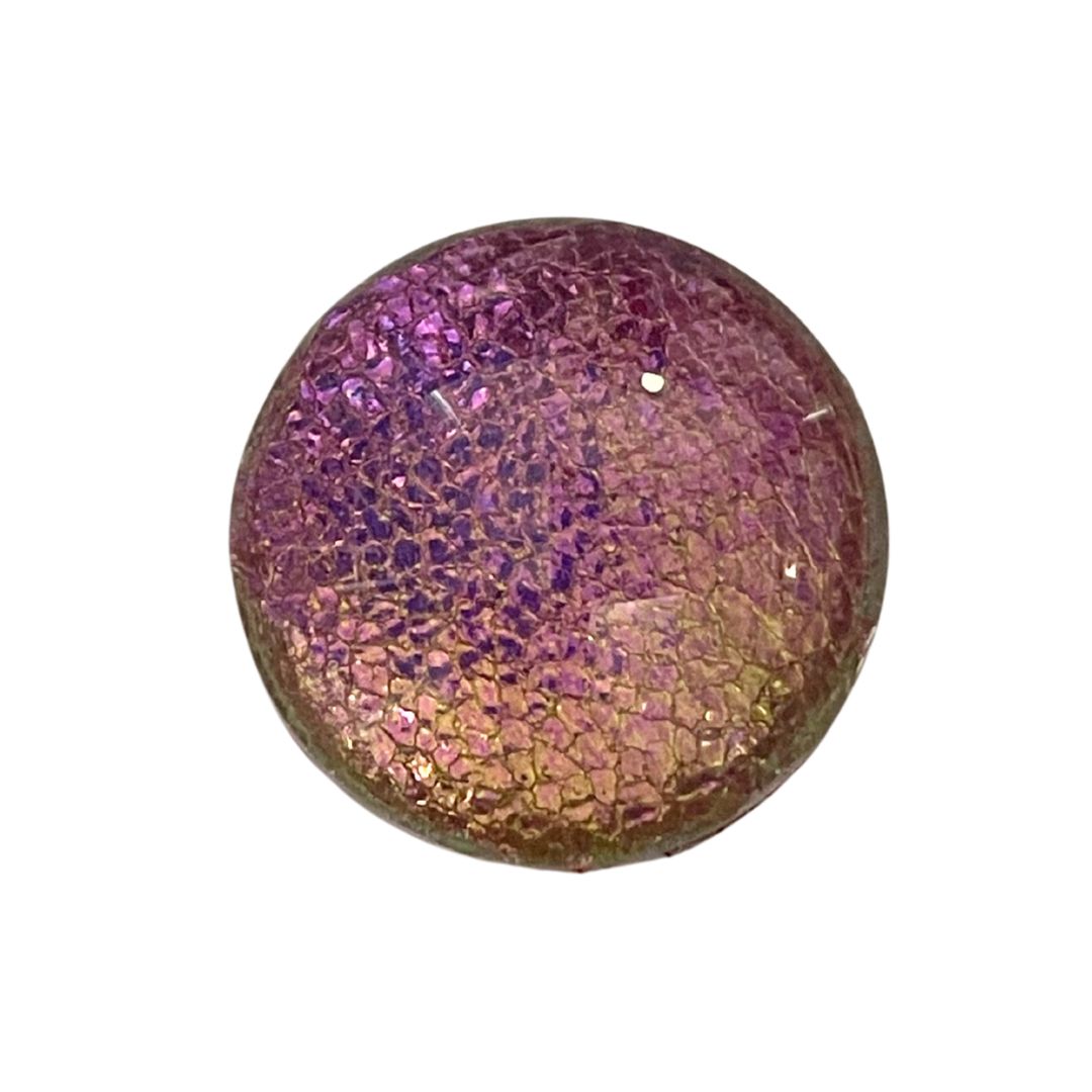 25mm Gold Pink Shift Round Dome Glass Cabochon