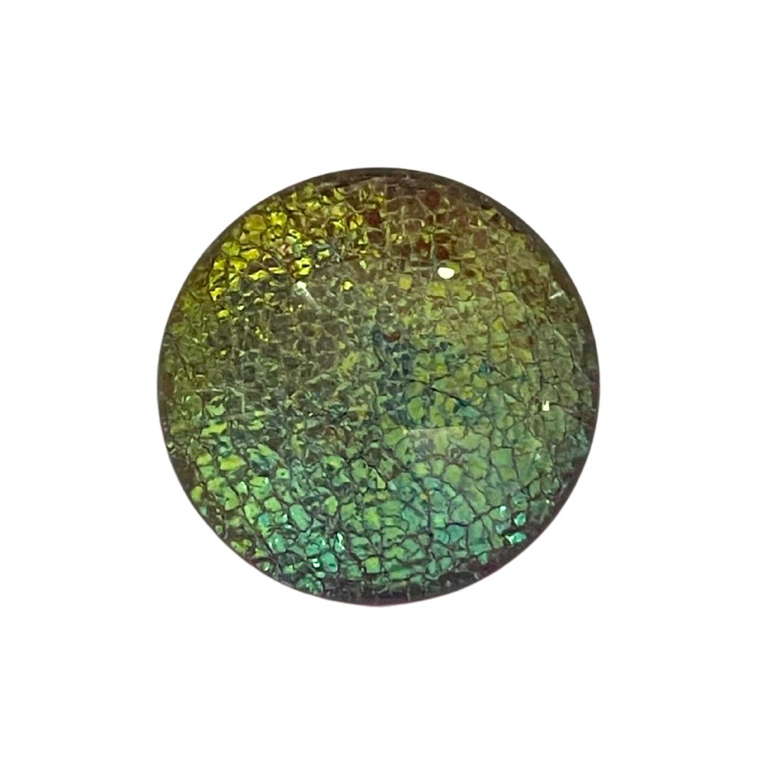 25mm Green Gold Shift Round Dome Glass Cabochon