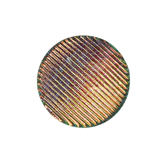 25mm Round Domed Glass Cabochon Hologram Golden Stripe