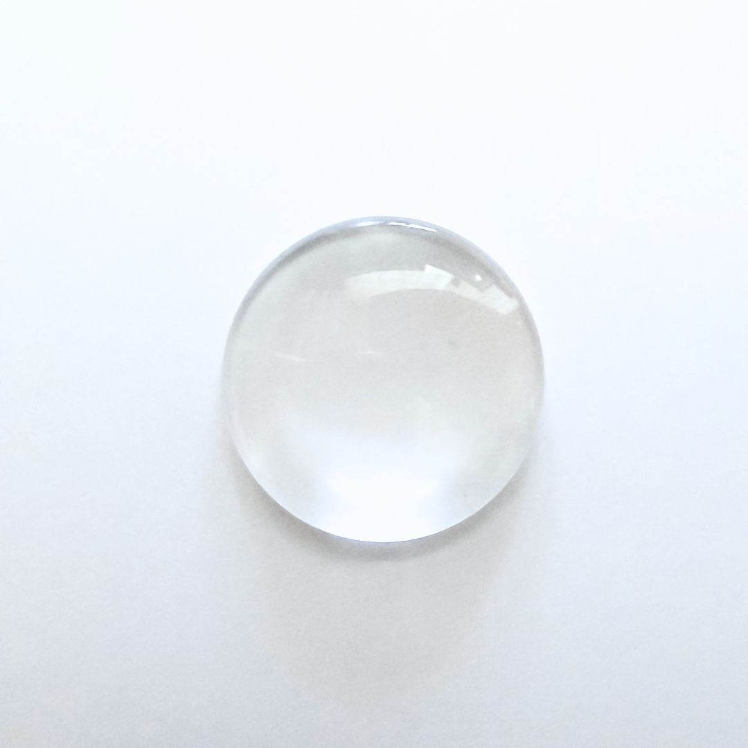 25mm x 6mm Round Clear Glass Cabochon