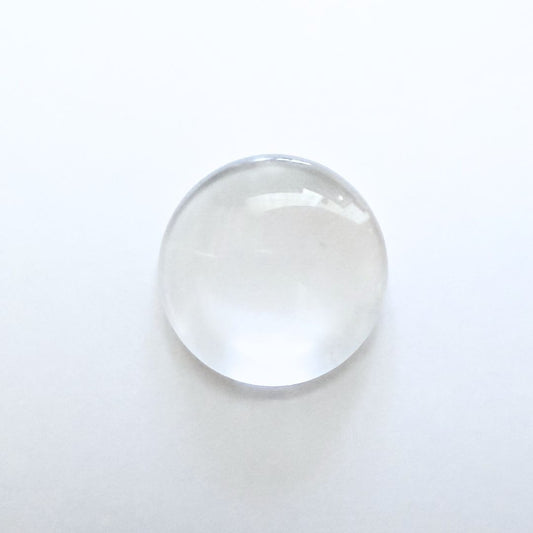 25mm x 6mm Round Clear Glass Cabochon