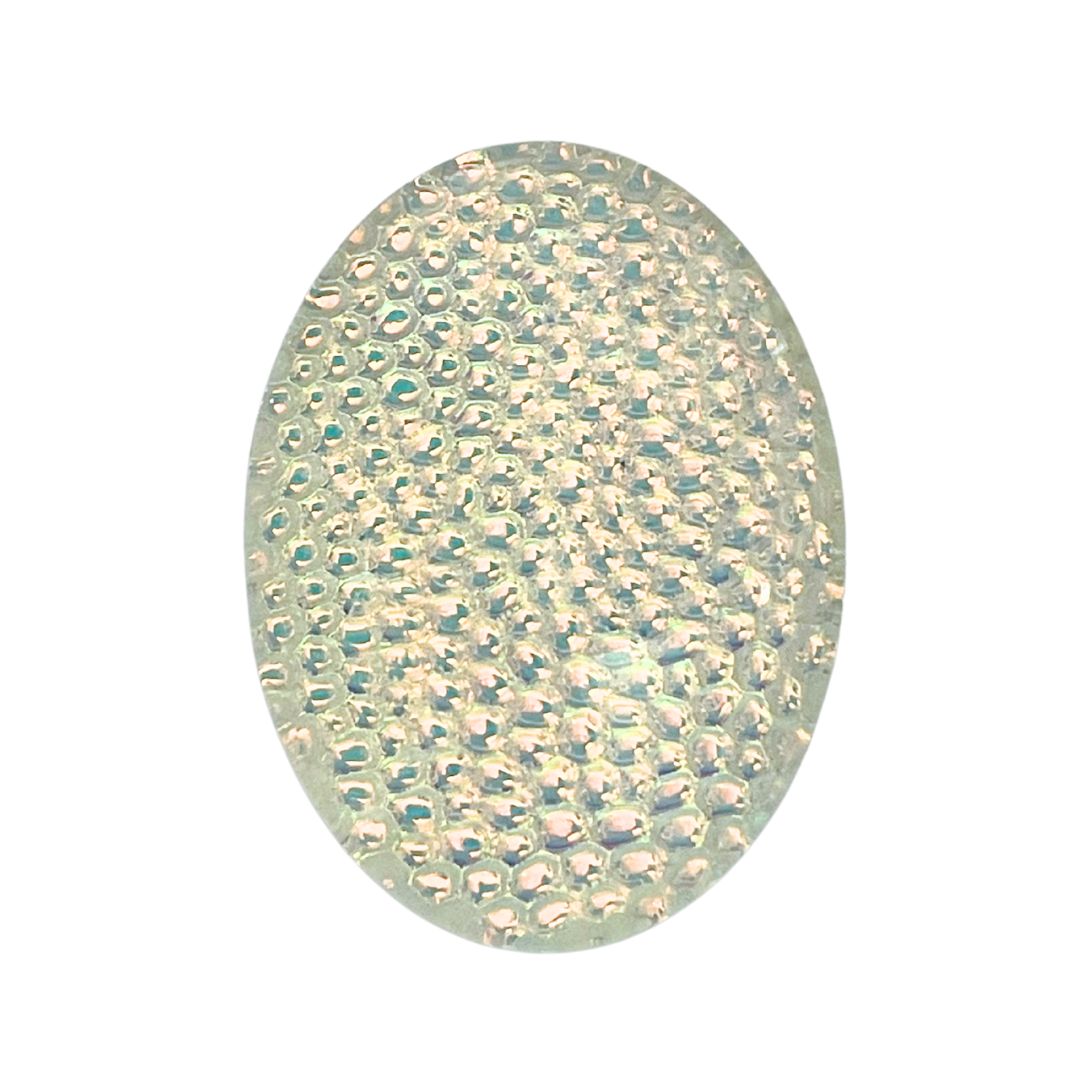 30mm x 40mm Oval Dome Glass Cabochon Metallic Bubbles