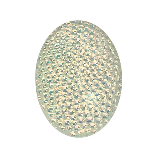 30mm x 40mm Oval Dome Glass Cabochon Metallic Bubbles