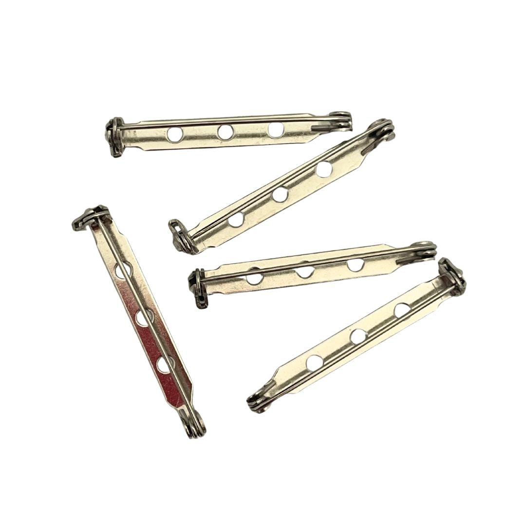 Brooch Back Finding, 40mm, sew or glue on, Nickel