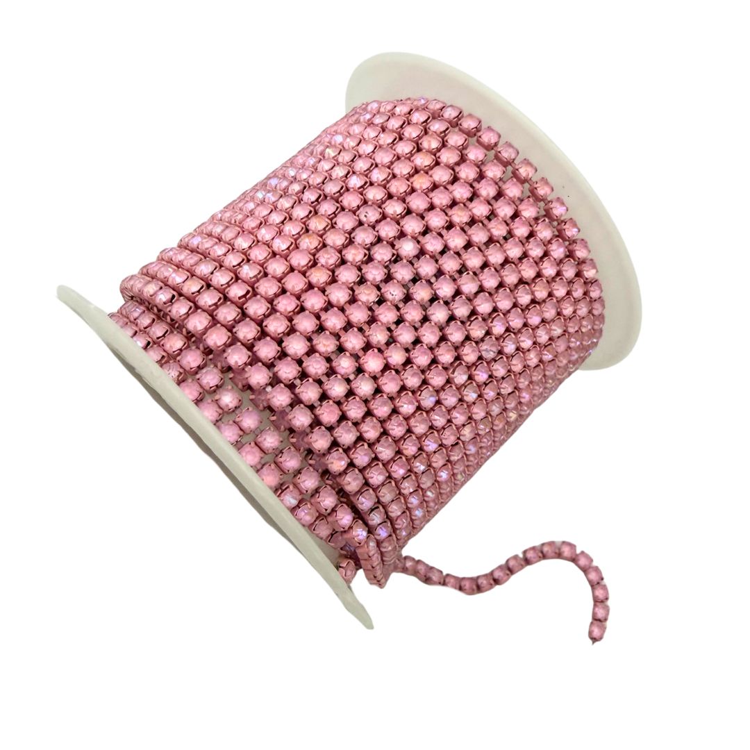 Rhinestone Cup Chain 2mm Pale Pink
