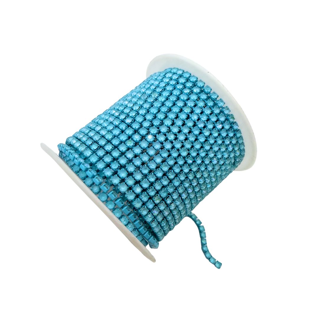 Rhinestone Cup Chain 2mm Pale Blue