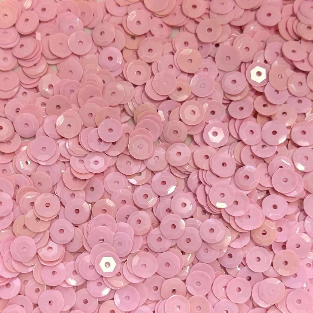 7mm Round Cup Shaped Sequins - Opaque baby Pink