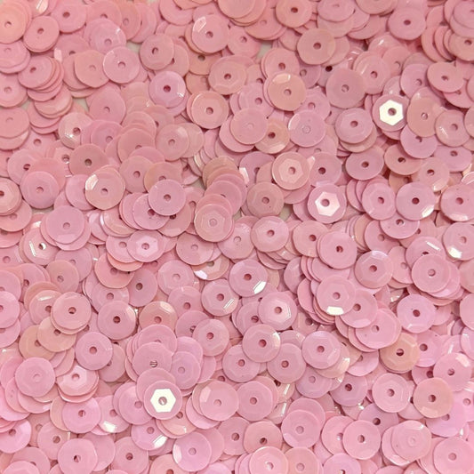 7mm Round Cup Shaped Sequins - Opaque baby Pink