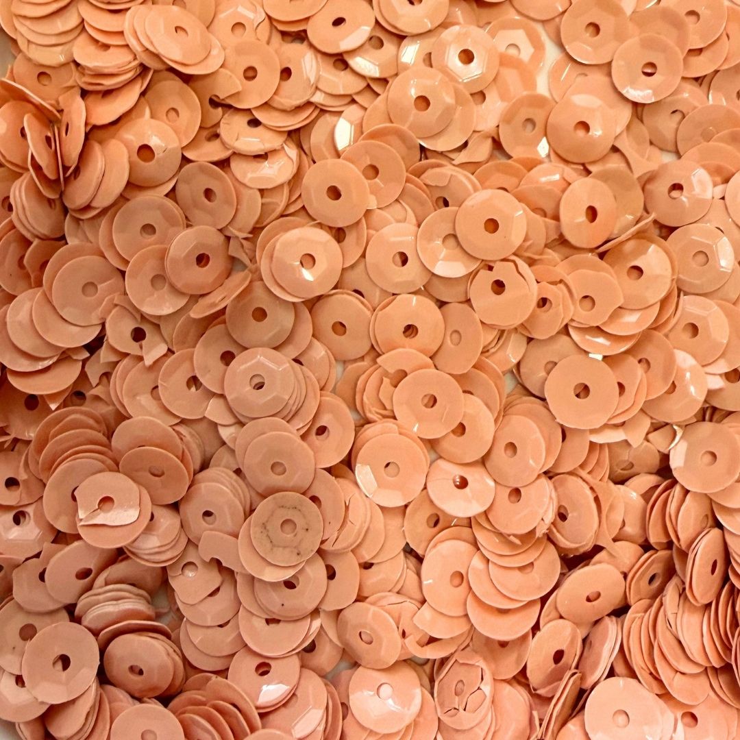 7mm Round Cup Shaped Sequins - Opaque Peach