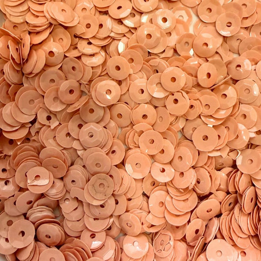 7mm Round Cup Shaped Sequins - Opaque Peach