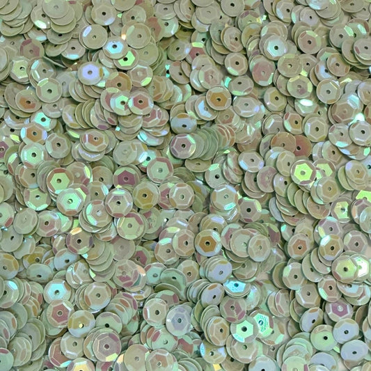 7mm Round Cup Shaped Sequins - Pastel Lime AB