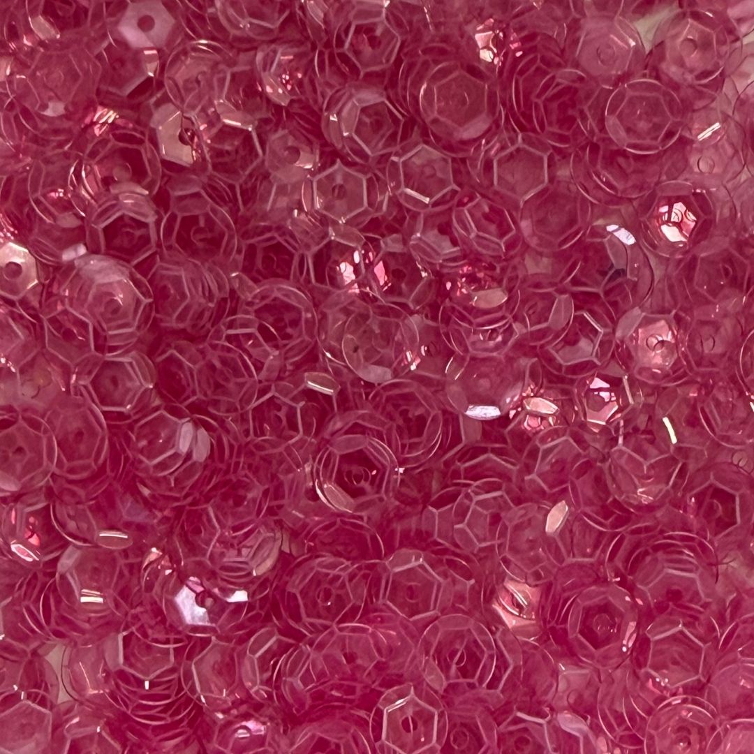 7mm Round Cup Shaped Sequins - Transparent Fuchsia