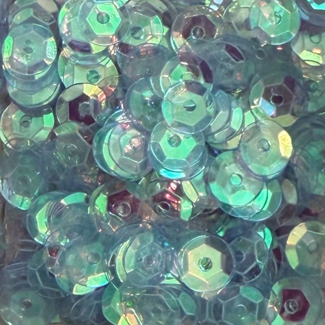 7mm Round Cup Shaped Sequins - Transparent Light Sapphire AB