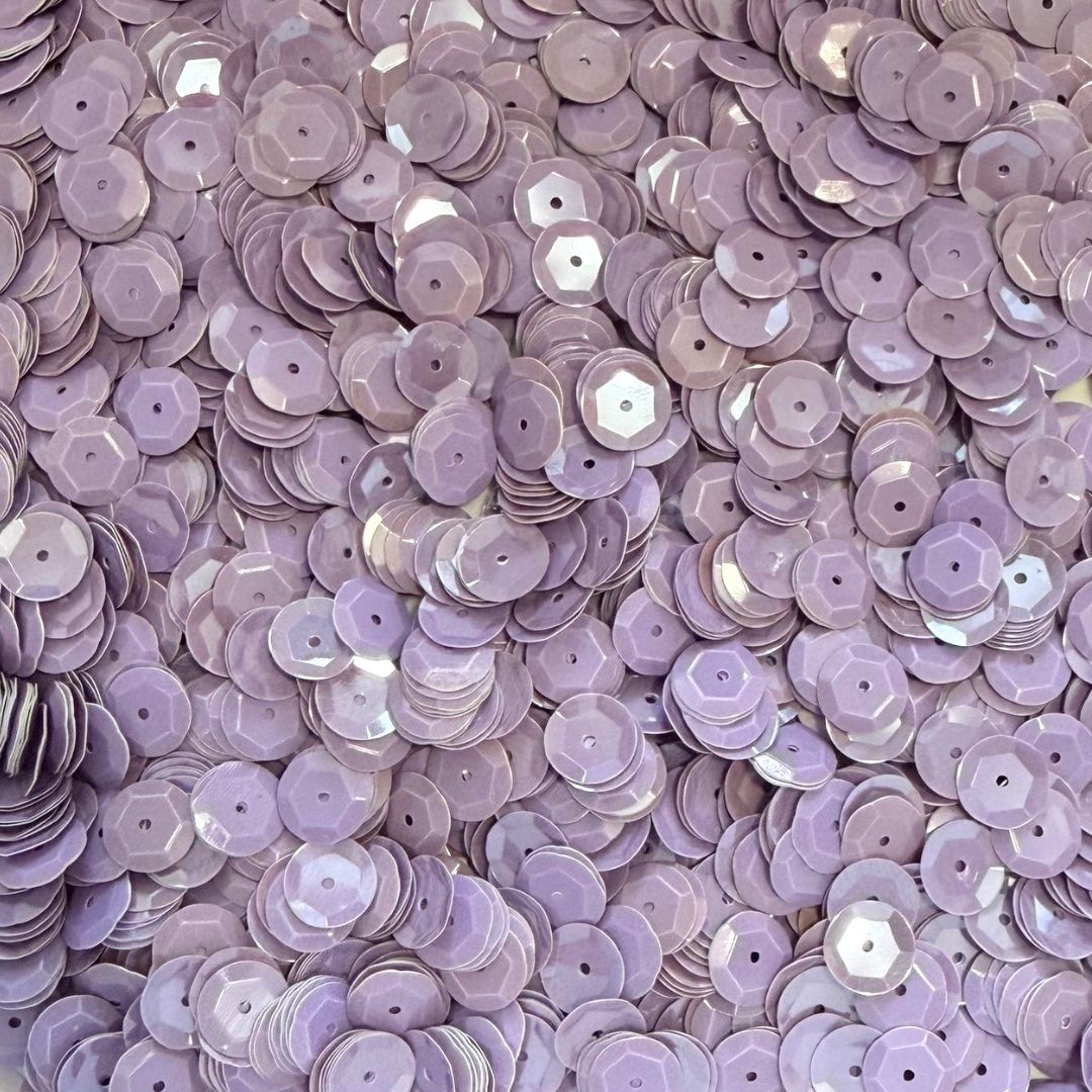 8mm Round Cup Shaped Sequins - Soft Lavender