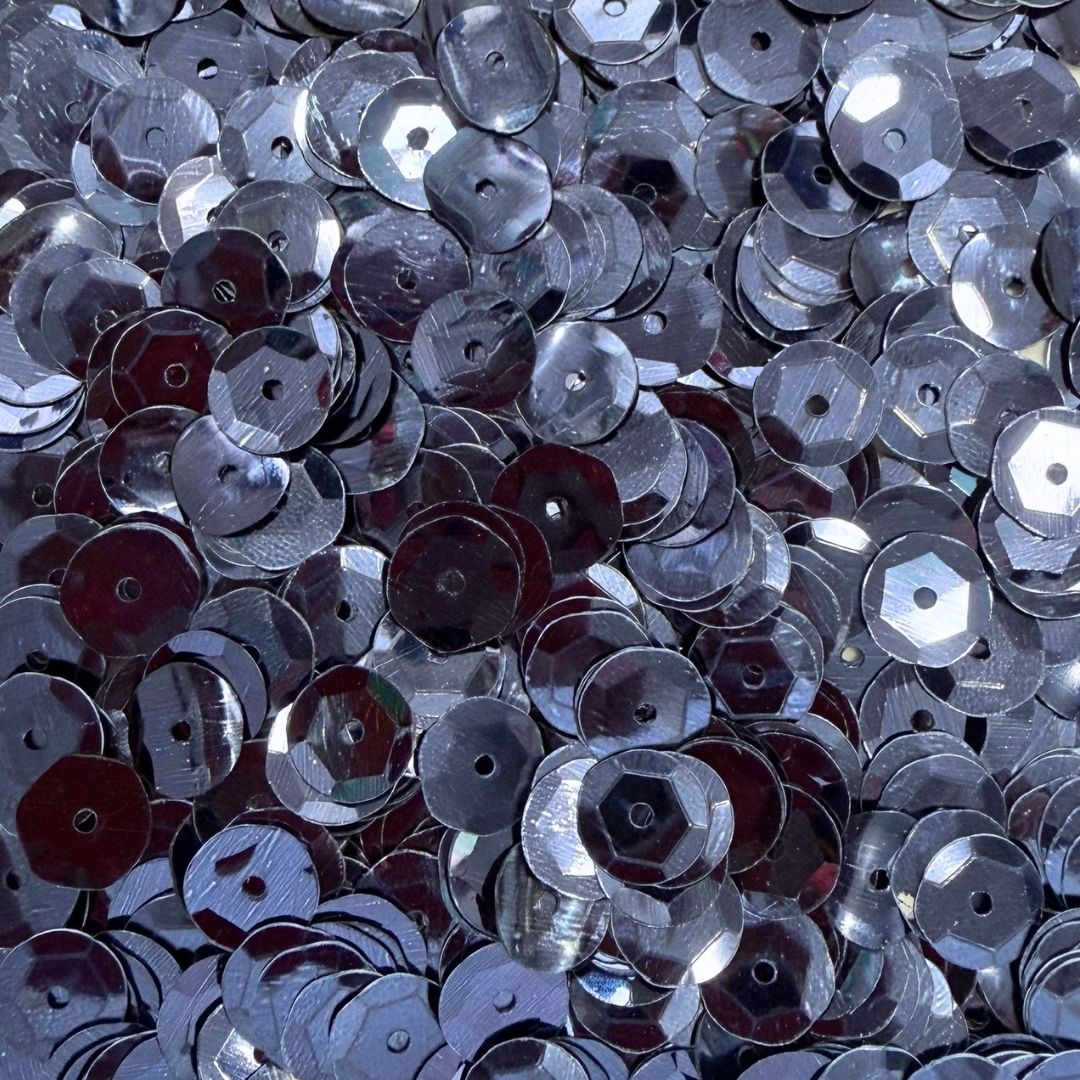 9mm Round Cup Shaped Sequins - Metallic Midnight