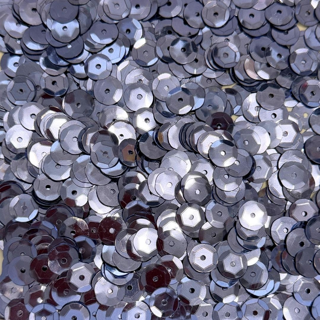 9mm Round Cup Shaped Sequins - Metallic Soft Navy