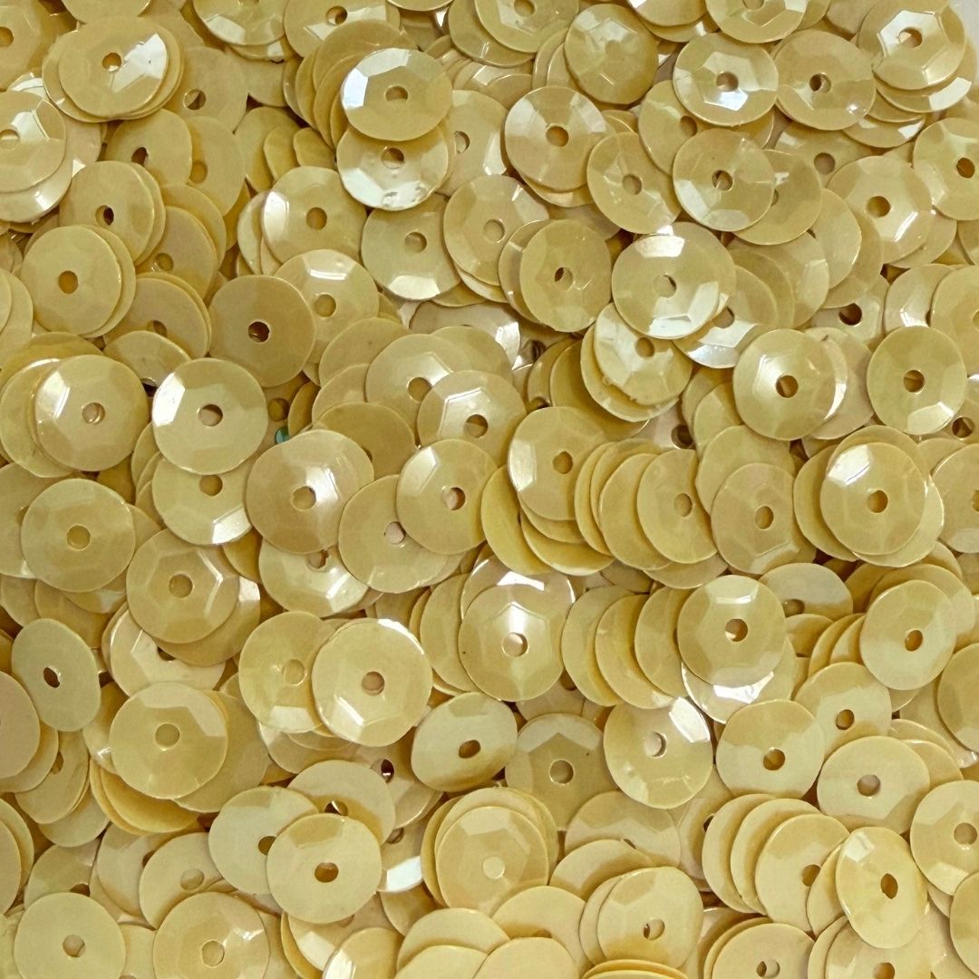 9mm Round Cup Shaped Sequins - Opaque Lemon