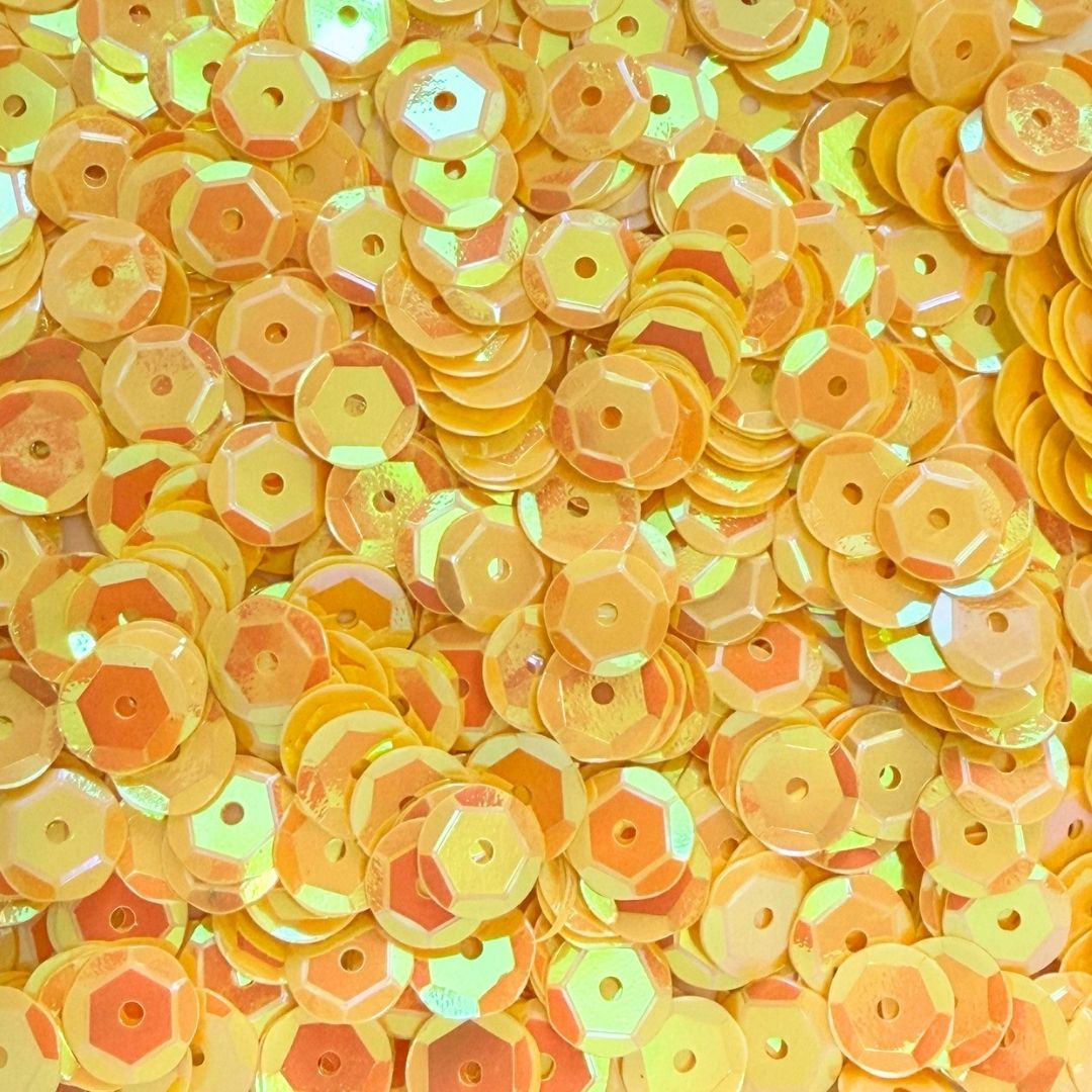 9mm Round Cup Shaped Sequins - Opaque Sunshine AB