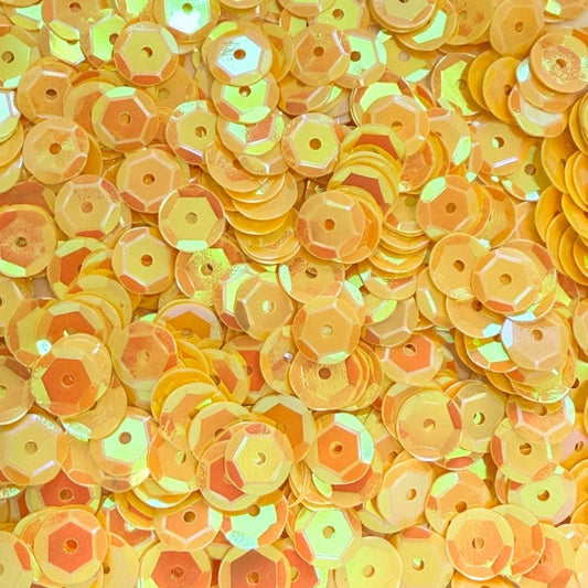 9mm Round Cup Shaped Sequins - Opaque Sunshine AB