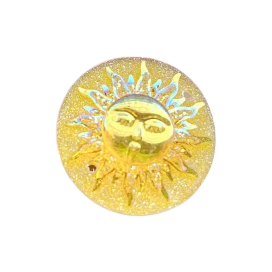 Sparkly Sun Cabochon 25mm Round, Acrylic Druzy