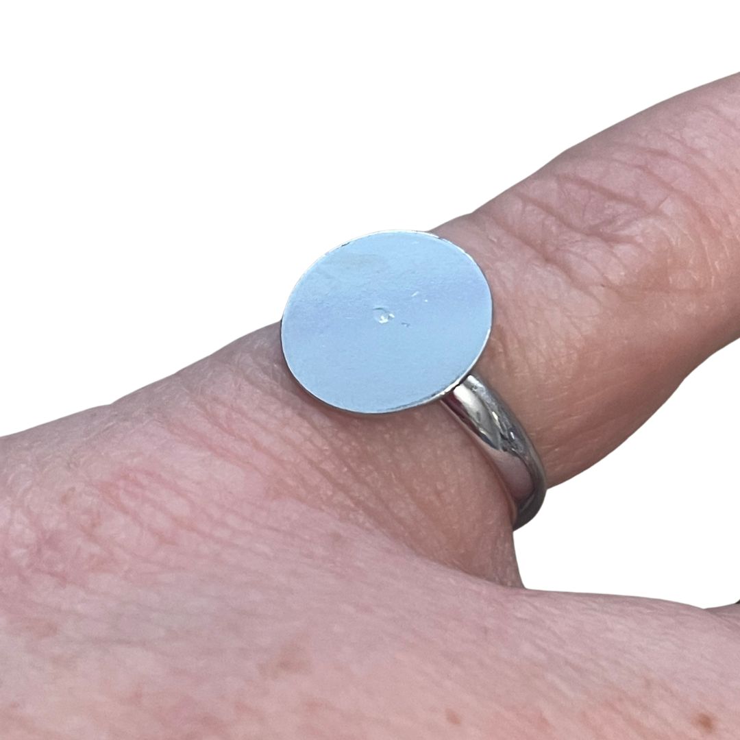 Adjustable Ring Blank Slim, with 11mm round flat pad