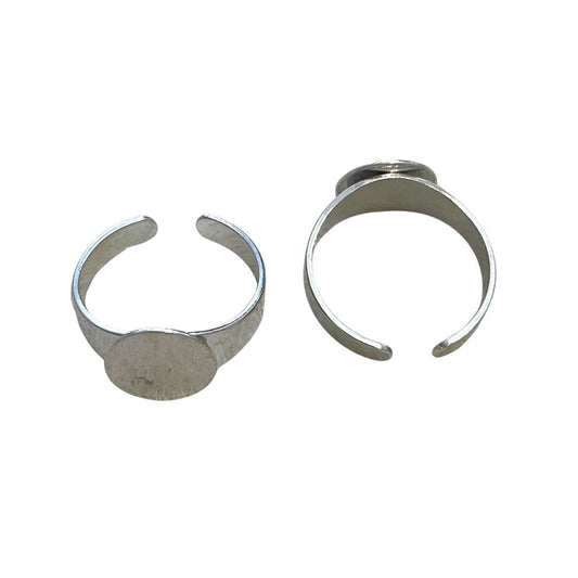 Adjustable Ring Blank Wide, with 11mm round flat pad
