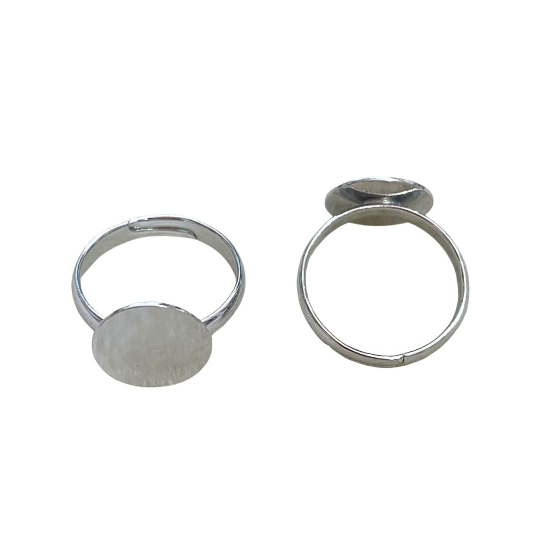 Adjustable Ring Blank Slim, with 11mm round flat pad