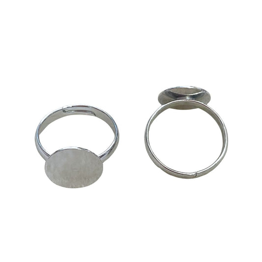 Adjustable Ring Blank Slim, with 11mm round flat pad
