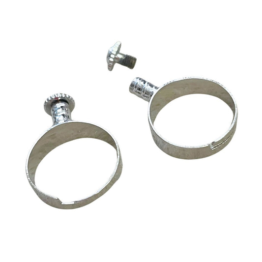Adjustable Ring Blank with screw top, for adding large hole beads