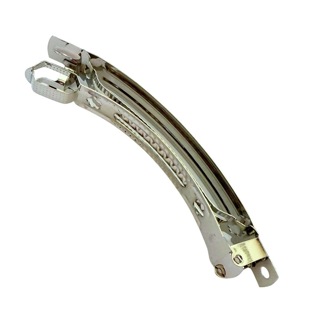 Hair Barrette Finding, Hair Clip 12x100mm Silver