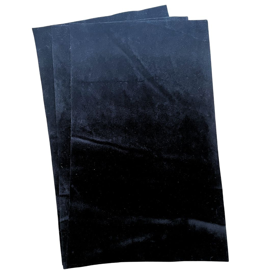 Black Coloured, Soft Faux Velvet Fabric for Bead Embroidery
