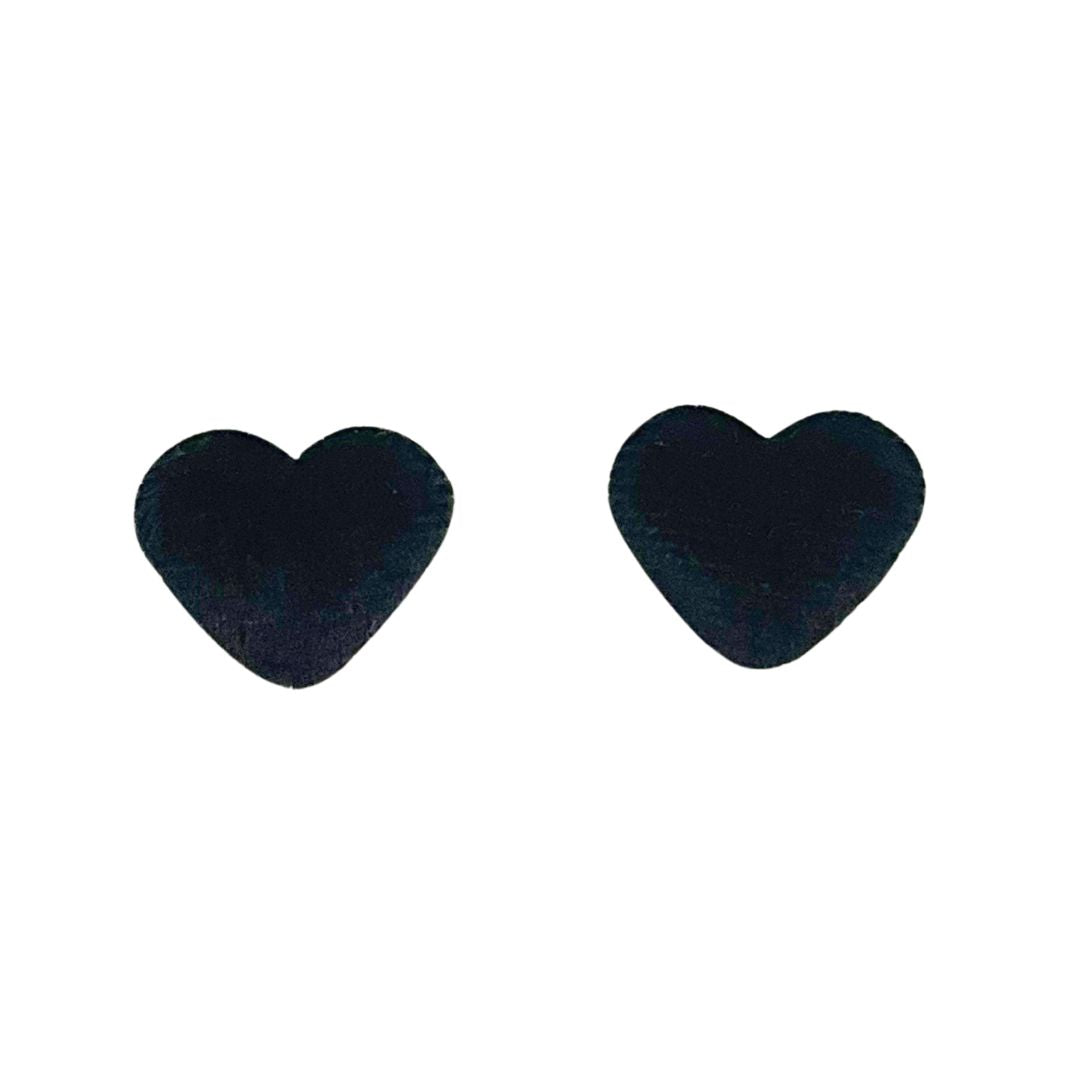 Black Velvet 18x15mm Fabric Heart Cabochon, pack of 2