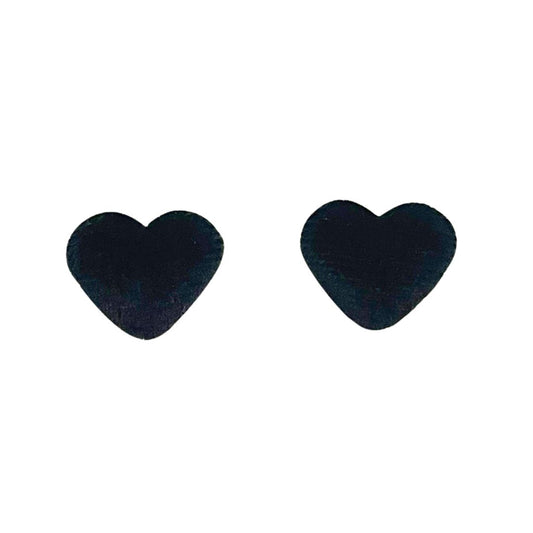 Black Velvet 18x15mm Fabric Heart Cabochon, pack of 2