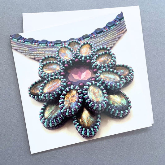 Greeting Card, Blank Inside, Purple Blossom