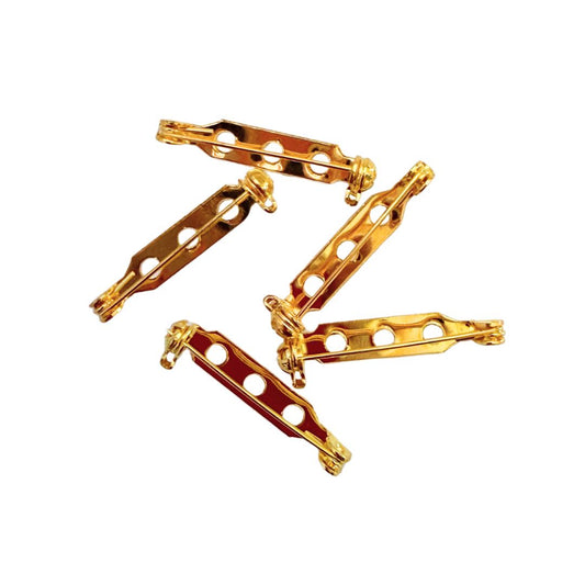 Brooch Back Finding, 25mm, sew or glue on, Gold