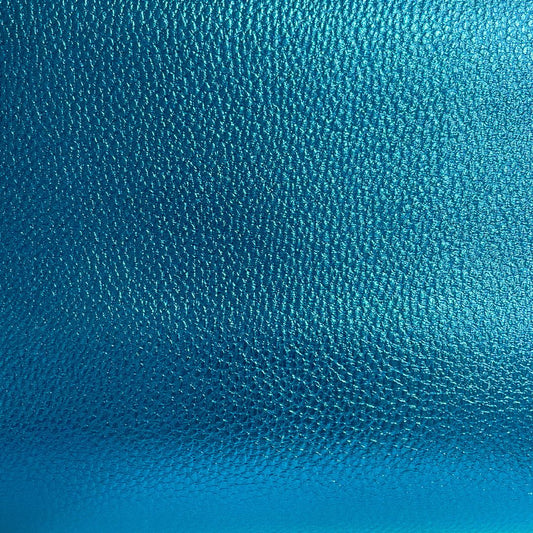 Capri Blue Metallic Imitation Leather PU Vinyl