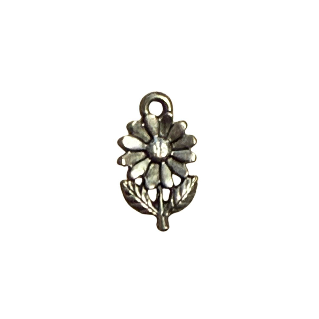 Charm, Daisy Flower 10x17mm Silver
